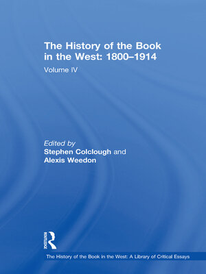 cover image of The History of the Book in the West